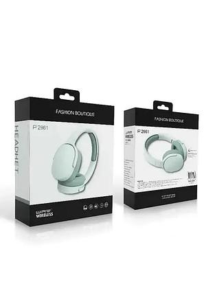 Стильные беспроводные накладные наушники p2961 — комфортные bluetooth-наушники с мягкими амбушюрами для повседневного
