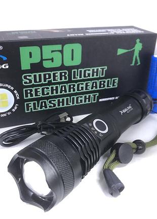 Портативный зарядный фонарь police bl x71 p50 с перезаряжаемой батареей, тактический компактный led-прожектор