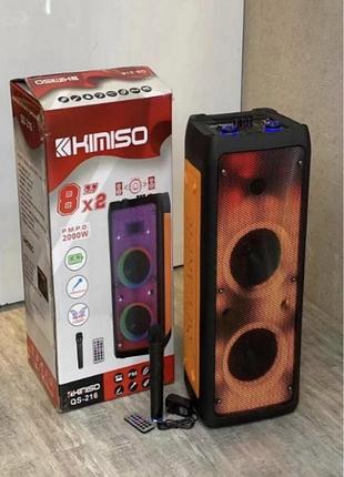 Потужна акустична система qs 216 bt з мікрофоном і пультом дистанційного керування — портативна колонка bluetooth для вечірок