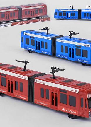 Модель трамвая kx 905-14 з механізмом інерційного руху в двох кольорах