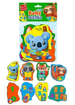 Пазли "тварини та іграшки" для малюків maxi від vladi toys