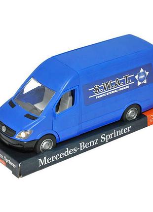 Игрушечный грузовой автомобиль "mercedes-benz sprinter" от "tigres" (синий) на планшетке