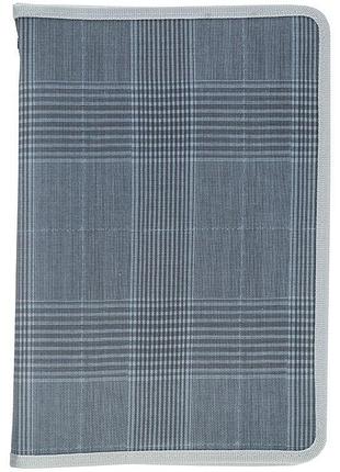 Обʼємна папка на блискавці формату а4+ tartan gray 1804-17 axent