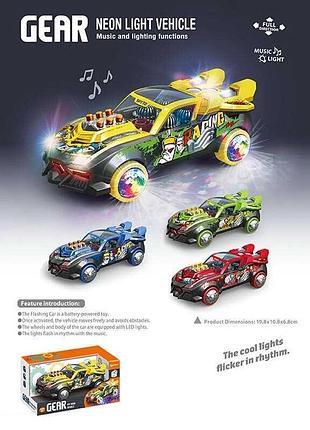 Игрушечная машинка ca 3 a с led подсветкой и музыкой, 4 различных модели