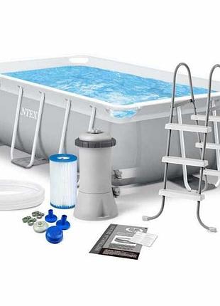 Каркасный бассейн intex 26784 с фильтром и лестницей, 300х175х80 см, 3539 л