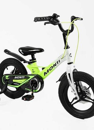 Дитячий двоколісний велосипед corso monti mt-14326 з колесами 14 дюймів