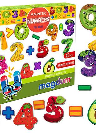Магнитная игра "числа" ml4031-38 en (10) "magdum" – 35 ярких магнитов в коробке