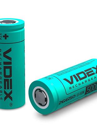 Акумулятор videx 26650 li-ion 5000 ма·год 3,7 в високої ємності (акумулятор 26650 videx)