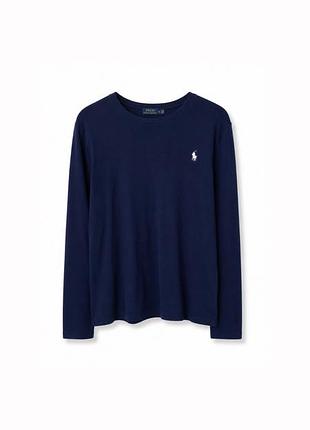 Жіночий лонгслів polo ralph lauren синій з вишитим логотипом • m • стан ідеальний
