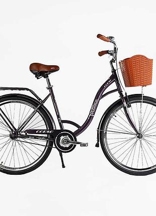 Велосипед міського типу corso «fortuna» 28" fr-28722 з кошиком і багажником