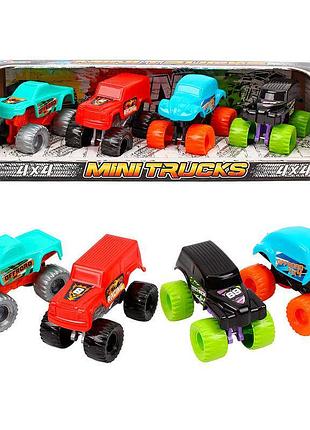 Набір іграшкових машинок "міні траки" 9567 від technok toys – 4 захопливі машинки в стильній упаковці