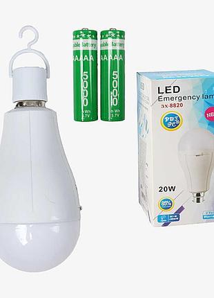 Led лампа с аккумуляторами с 68521, 20w, 6500k, крючок, e27, автономное освещение