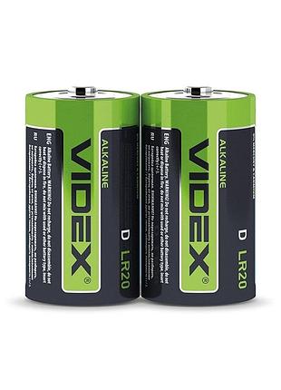 Алкалиновая батарейка videx lr20p(d) повышенной емкости