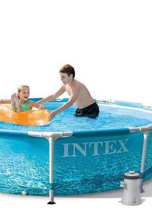 Каркасный бассейн intex 28208 np - круглый, 305 см, с насосом-фильтром