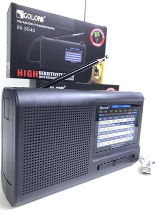Всехвильовий радіоприймач golon rx 3040 з mp3-плеєром