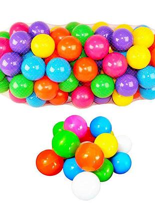 Набор цветных мягких шаров "m toys" 80 мм, 100 шт. в сетке