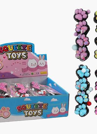 Антистресс игрушка лапка c 72489 с мягкими шариками и блёстками
