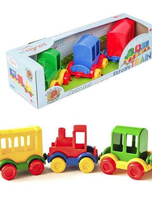 Паровозик "kid cars" 39260 від "tigres", набір з 3 іграшок у коробці
