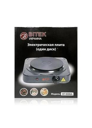 Электрическая настольная плита bitek bt-9086a на одну конфорку, 1000 вт — компактная одноконфорочная плита для дома и в дорогу