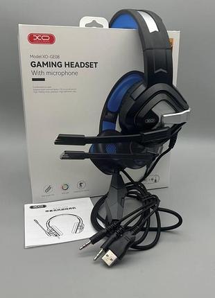 Игровые наушники xo ge-08 с rgb-подсветкой и микрофоном — комфортные игровые наушники с регулируемым оголовьем