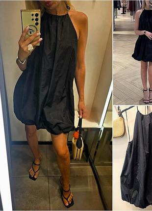 Платье-баллон от zara, черного цвета.