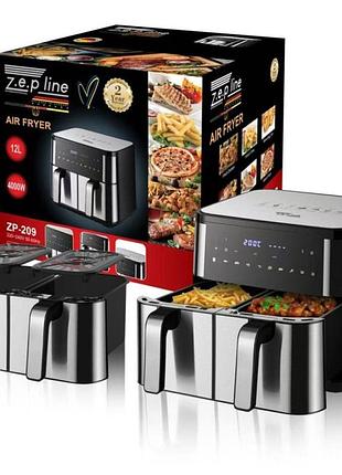 Мультифункциональная аэрофритюрница zepline zp-209, 4000w — с двумя съемными чашами