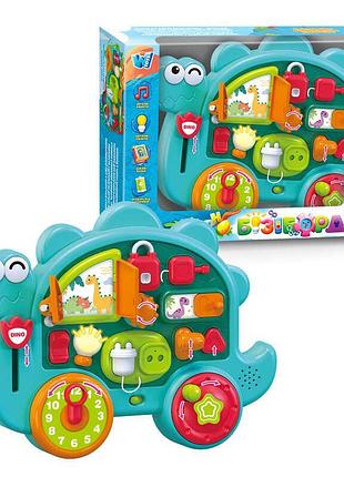 Развивающий бизиборд в форме динозаврика wtoys 72024 с украинским озвучиванием и интерактивными играми