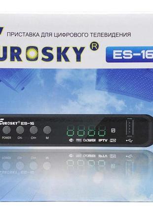 Цифровой тв ресивер тюнер eurosky es-16 dvb-t2 с поддержкой full hd