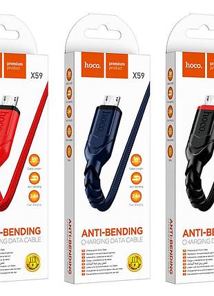 Кабель usb hoco x59 microusb с усиленной защитой от перегибов