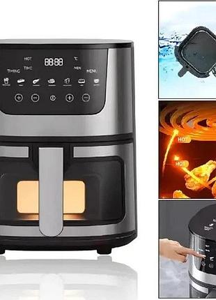 Мультипечь аэрогриль domotec air fryer ms-3225 с таймером, объём 7 л, мощность 3500 вт — многофункциональная духовка для жарки,