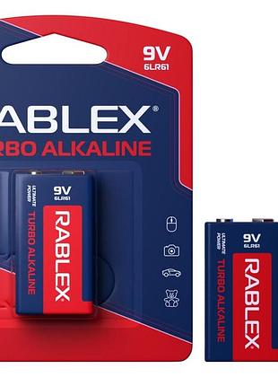 Батарейка rablex turbo alkaline 9v (крона) – высшая мощность