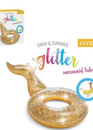 Надувной круг "русалочка" intex sparkle, 175х119 см, для детей от 9 лет