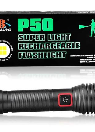 Портативный аккумуляторный фонарь x-balog p50, яркий led-прожектор для туризма и кемпинга