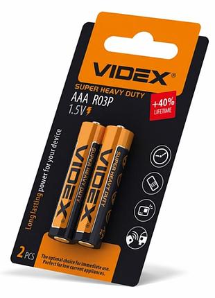 Солевая батарейка videx r03p/aaa с повышенной емкостью