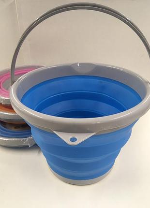 Складне туристичне відро 10 л collapsible bucket — легке портативне походне відро для води та побуту