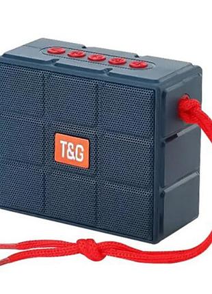 Портативная беспроводная bluetooth колонка tg311 с rgb подсветкой, синяя