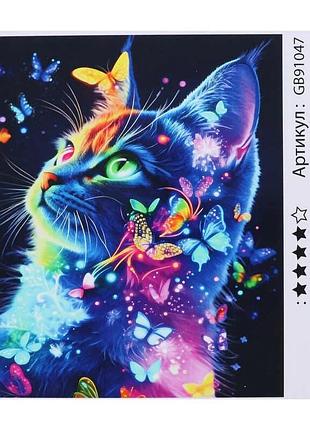 Алмазная мозаика для творчества gb 91047 30х40 см с ярким изображением кота