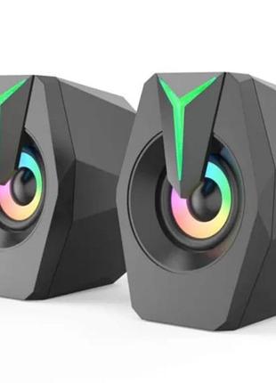 Компактные компьютерные колонки music dj k8 mini 8867 с rgb подсветкой