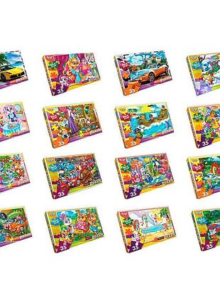 Мягкие пазлы на 35 элементов "danko toys" в коробке, разнообразные дизайны