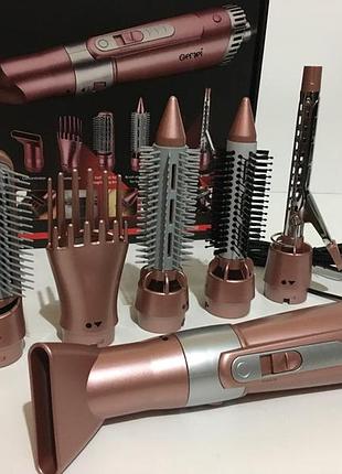 Професійний фен для укладки волосся gm-4831/5755 з набором 7 в 1 насадок для створення різних зачісок