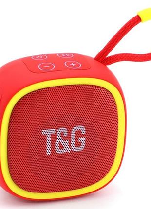 Портативна бездротова колонка t&g tg659 червоного кольору з bluetooth