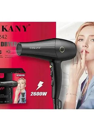 Потужний професійний фен для волосся sokani sk-2242 з турбо-продувом