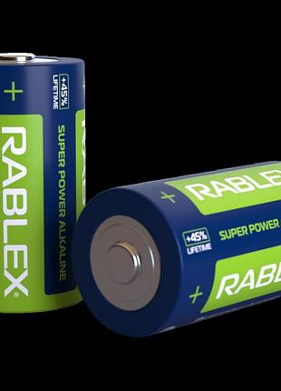 Алкалиновая батарейка rablex lr20 d 1.5v с повышенной емкостью