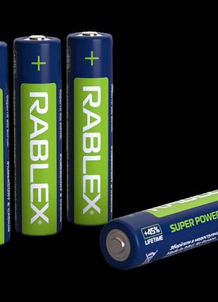 Батарейки rablex super alkaline lr3 aaa (40 шт в упаковке)