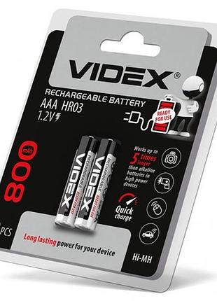 Мощный аккумулятор videx hr03 aaa ni-mh 800mah 1.2v
