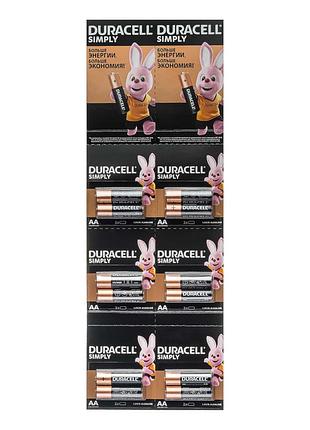 Мощные алкалиновые батарейки aa duracell lr6 (20 штук)
