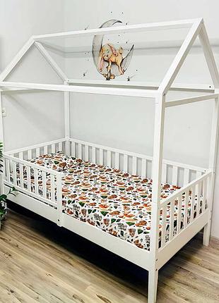 Подростковая кровать «хатинка» белого цвета 1600x800 без ящика