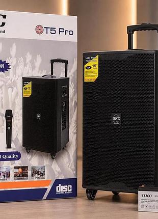 Портативная акустическая колонка t 5 10526 с микрофонами, bluetooth для вечеринок и караоке