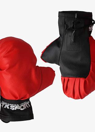 Боксерські рукавички tk sport №178292 чорні з червоним акцентом