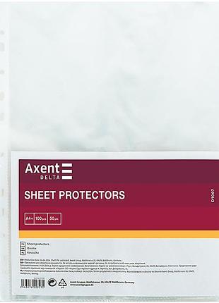 Файли прозорі формату a4+ з глянцевою поверхнею 50 мкн d1007 delta by axent